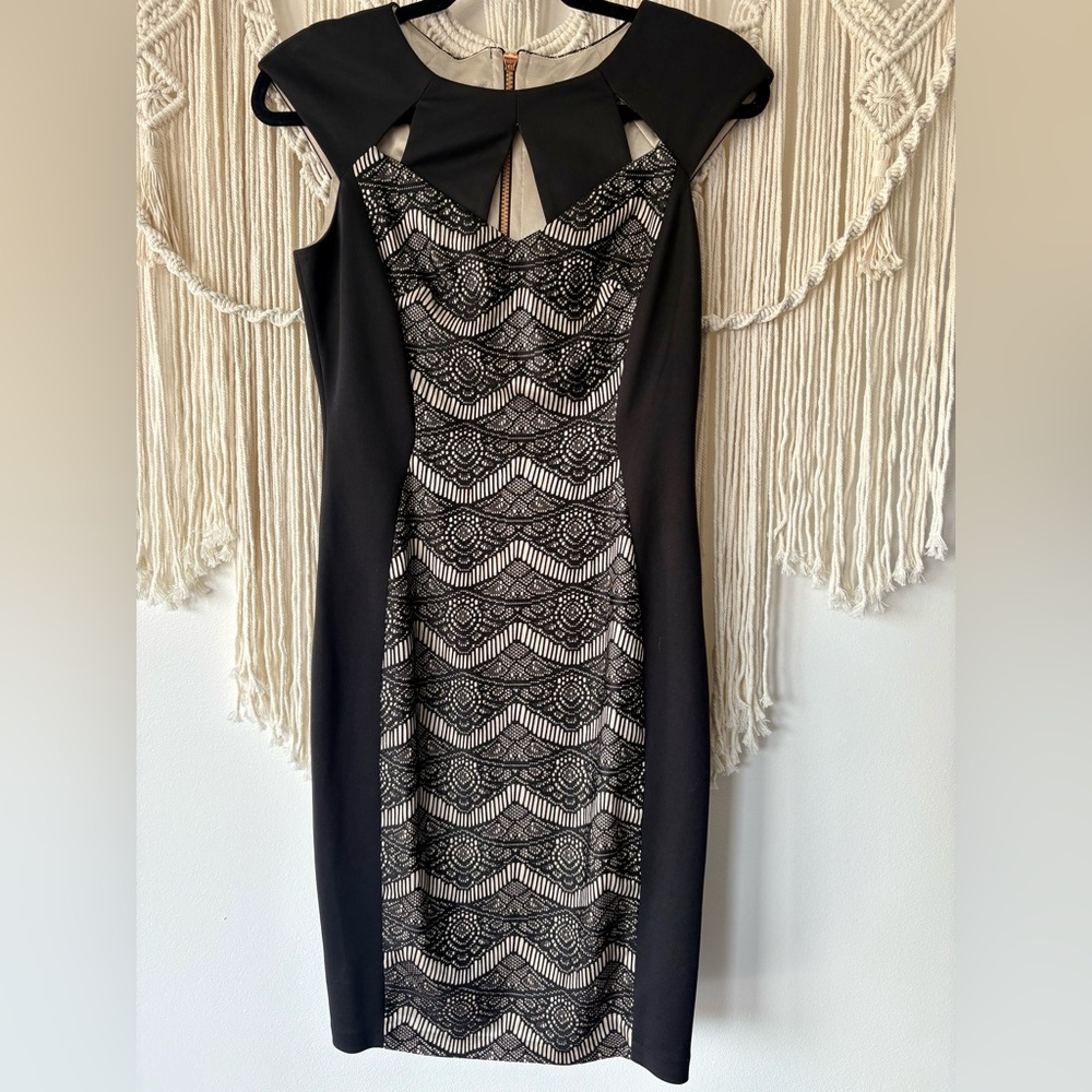 JAX Black and Gold Bodycon Dress